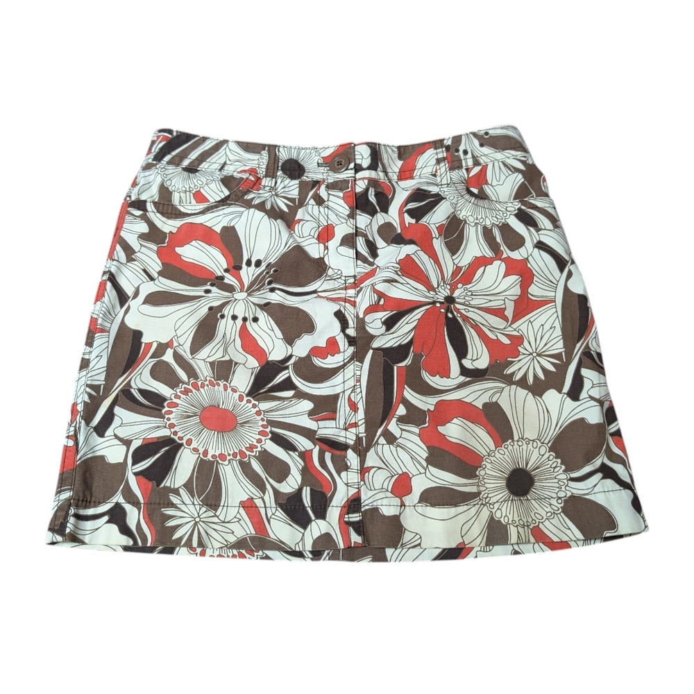 Ann Taylor LOFT Floral A Line Mini Skirt Size‎ 8P Neutral Colors